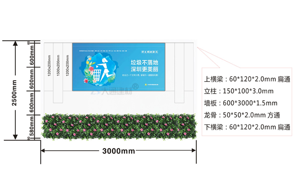 2.5米高深圳標準新型裝配式圍擋+高檔綠植圍擋 可定制生產(chǎn)